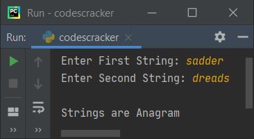 python check anagram string using sorted