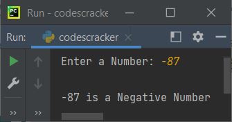 python check positive negative zero