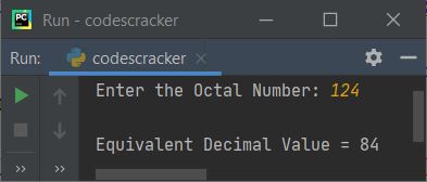 python convert octal to decimal