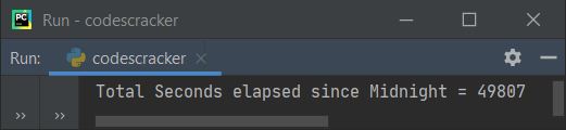 python count seconds elapsed since midnight