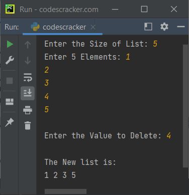 python delete element from list