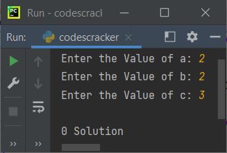 python find number of solution of quadratic equation