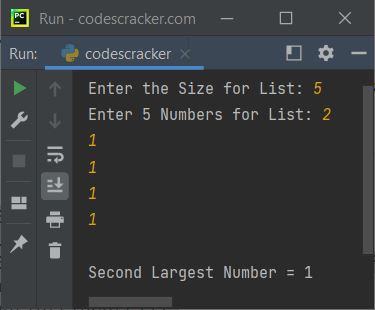 python find second largest element in list