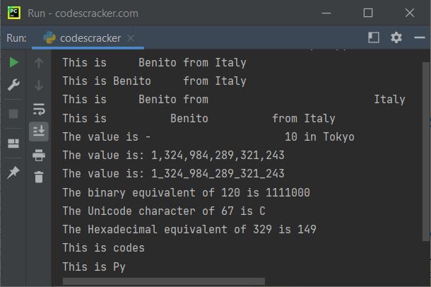 python format function program