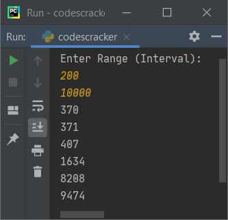 python generate armstrong numbers