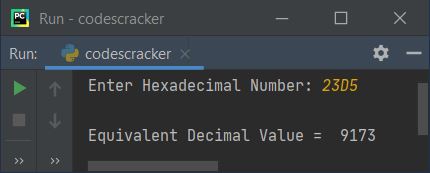 python convert hexadecimal to decimal