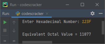 python convert hexadecimal to octal