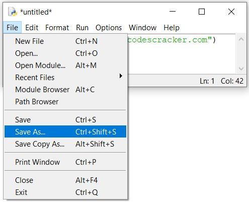 python idle setup window