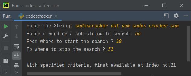 python index function program