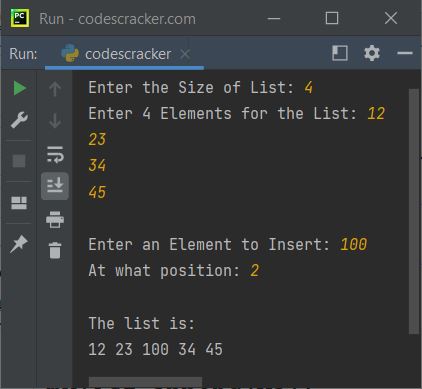 python insert function