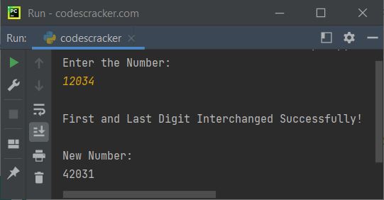 python interchange digit of number python