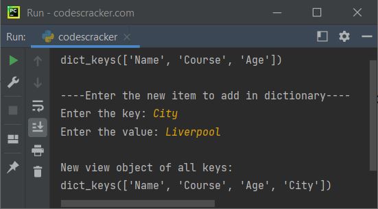 python keys function