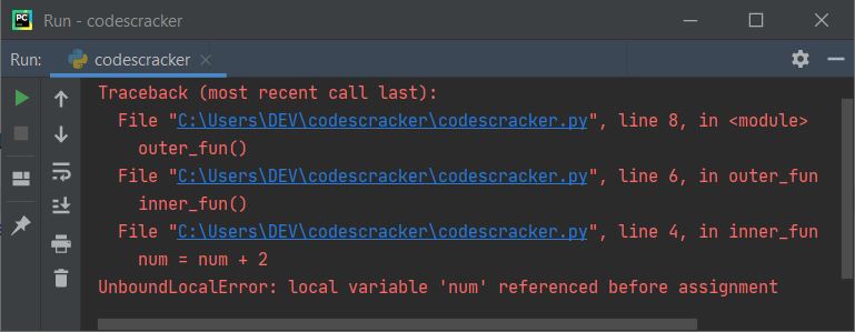 python local variable scope