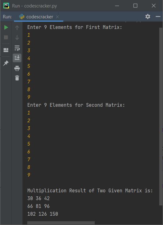 python matrix multiplication