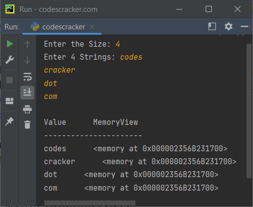 python memoryview