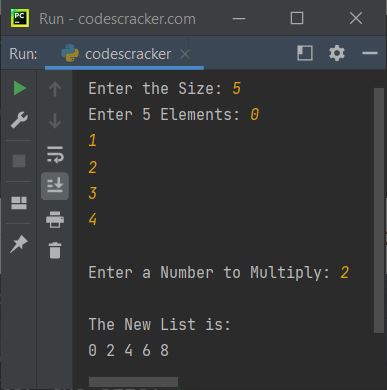 python multiply all elements in list