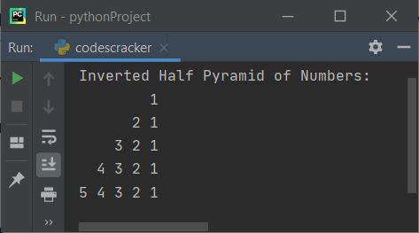 python print pyramid of alphabets