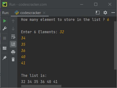 python one dimensional array program