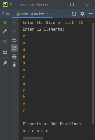 python print elements at odd positions