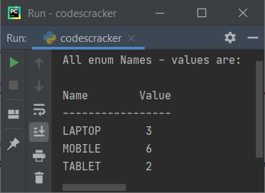 python print enumeration name value pair