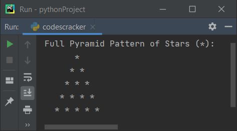 python print patterns of alphabets