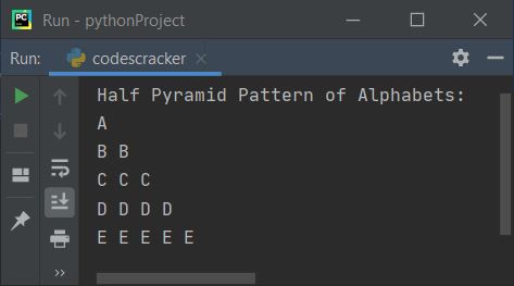 python pattern programs using for loops