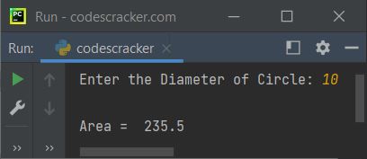 python calculate area of circle