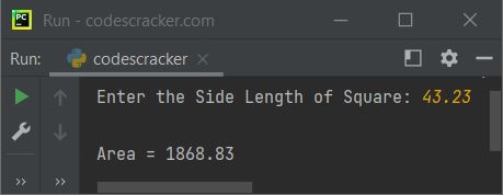 python calculate area of square