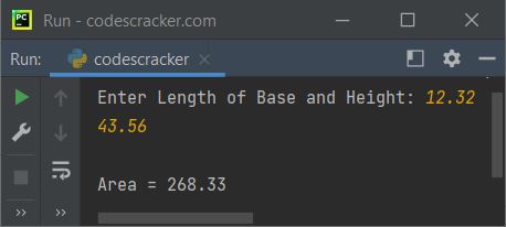 python calculate area of triangle