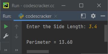 python calculate perimeter of square