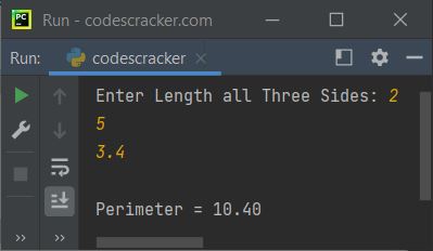 python calculate perimeter of triangle