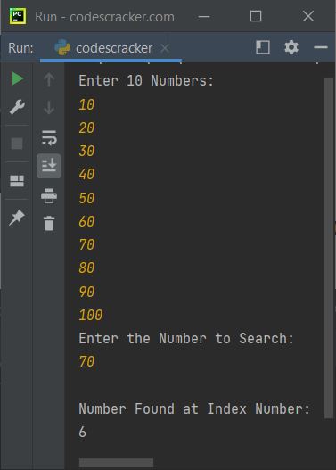 python program linear search