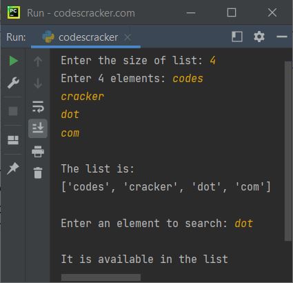 python program list check element is available or not