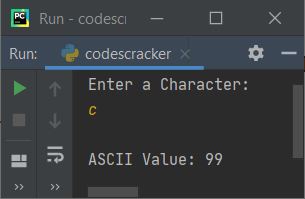 python print ascii values