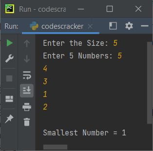 python program smallest number in list