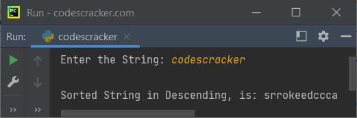 python program sort string in descending