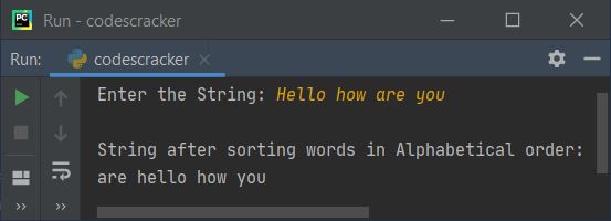 python program sort words in alphabetical