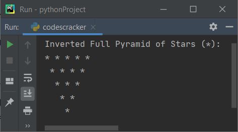 python print pyramid of numbers