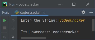 python uppercase string to lowercase