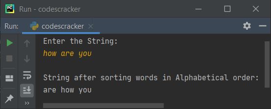 sort words in alphabetical order python