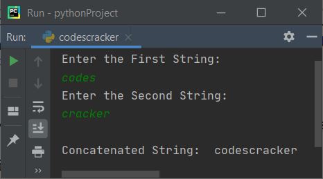 string concatenation program python