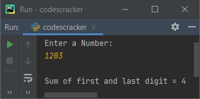 sum of first last digit python