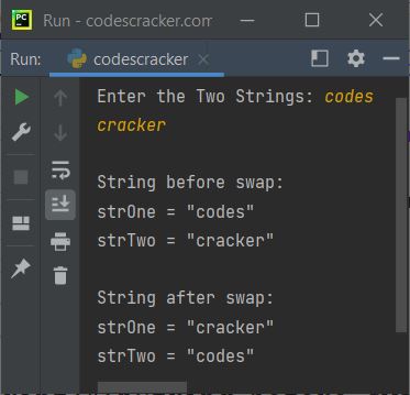 swapping of two string python