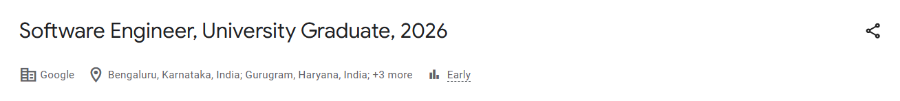 Google Off Campus Drive Hiring Software Engineer, University Graduate, 2026 | Up to INR
                                45 LPA