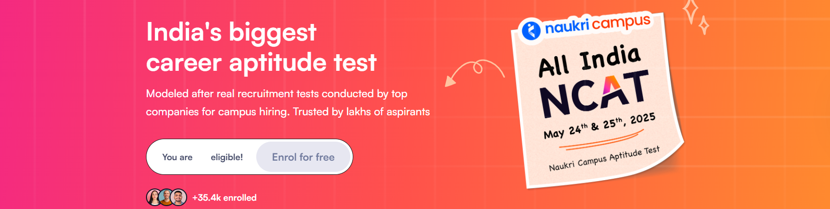All India NCAT Naukri Campus Aptitude Test 2025